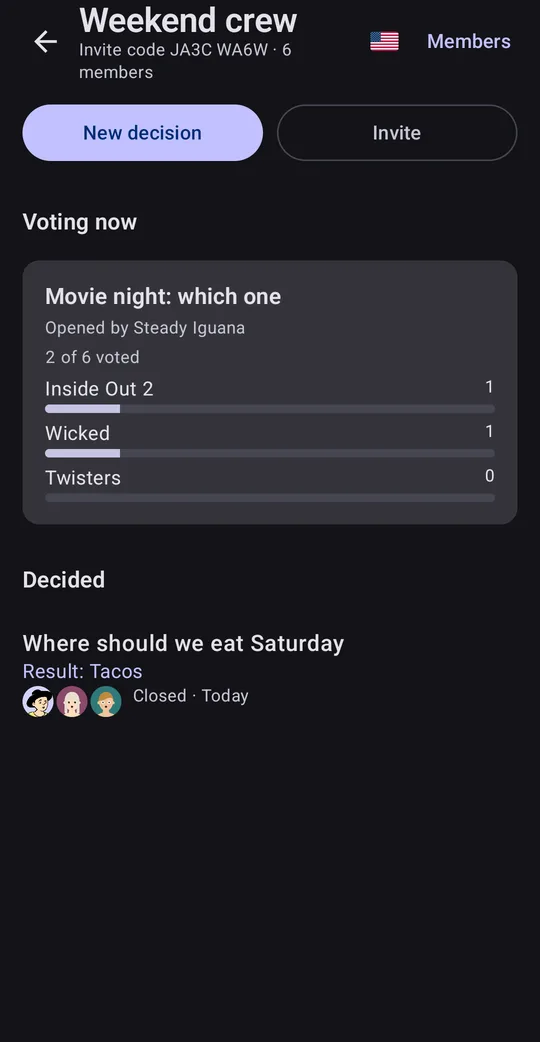 Pickle: Group Vote & Decide on Google Play, screen 3