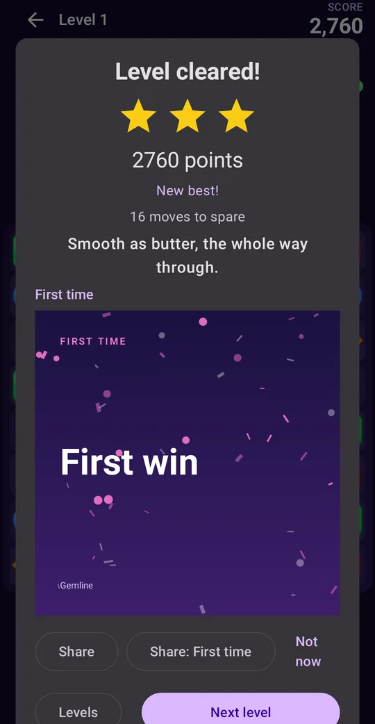 Gemline: Match 3 Puzzle on Google Play, screen 2