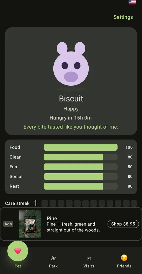 Pipsqueak: Virtual Pet Game on Google Play, screen 2