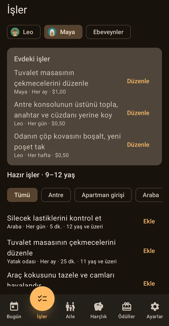 Family Chores: Ev İşi, Harçlık, Google Play'de ekran 3