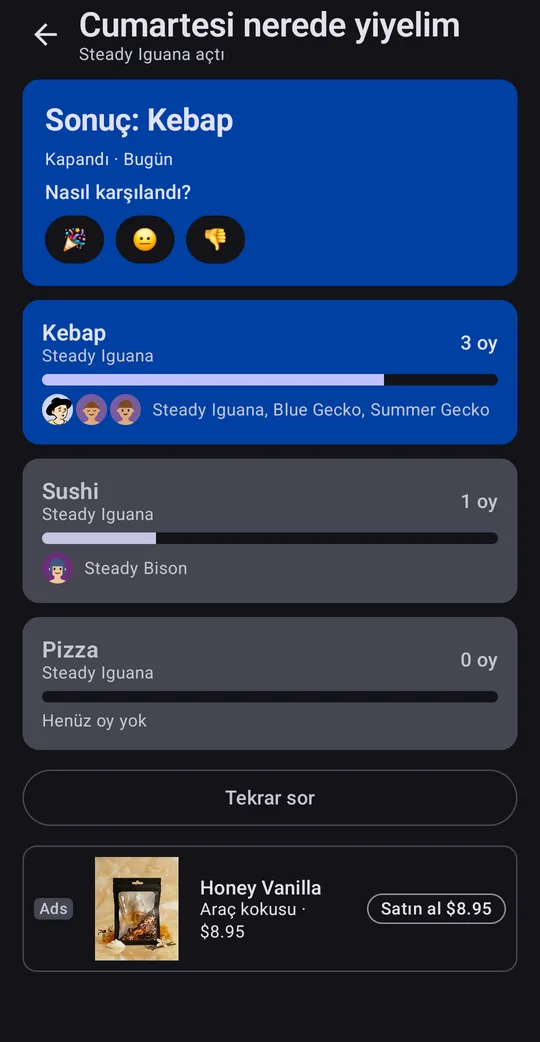 Pickle: Grup Oylaması ve Anket, Google Play'de ekran 2