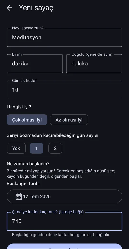 Lifetime Stats: Çetele Sayacı, Google Play'de ekran 4