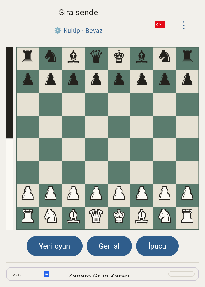 Zaparo Chess ekranı