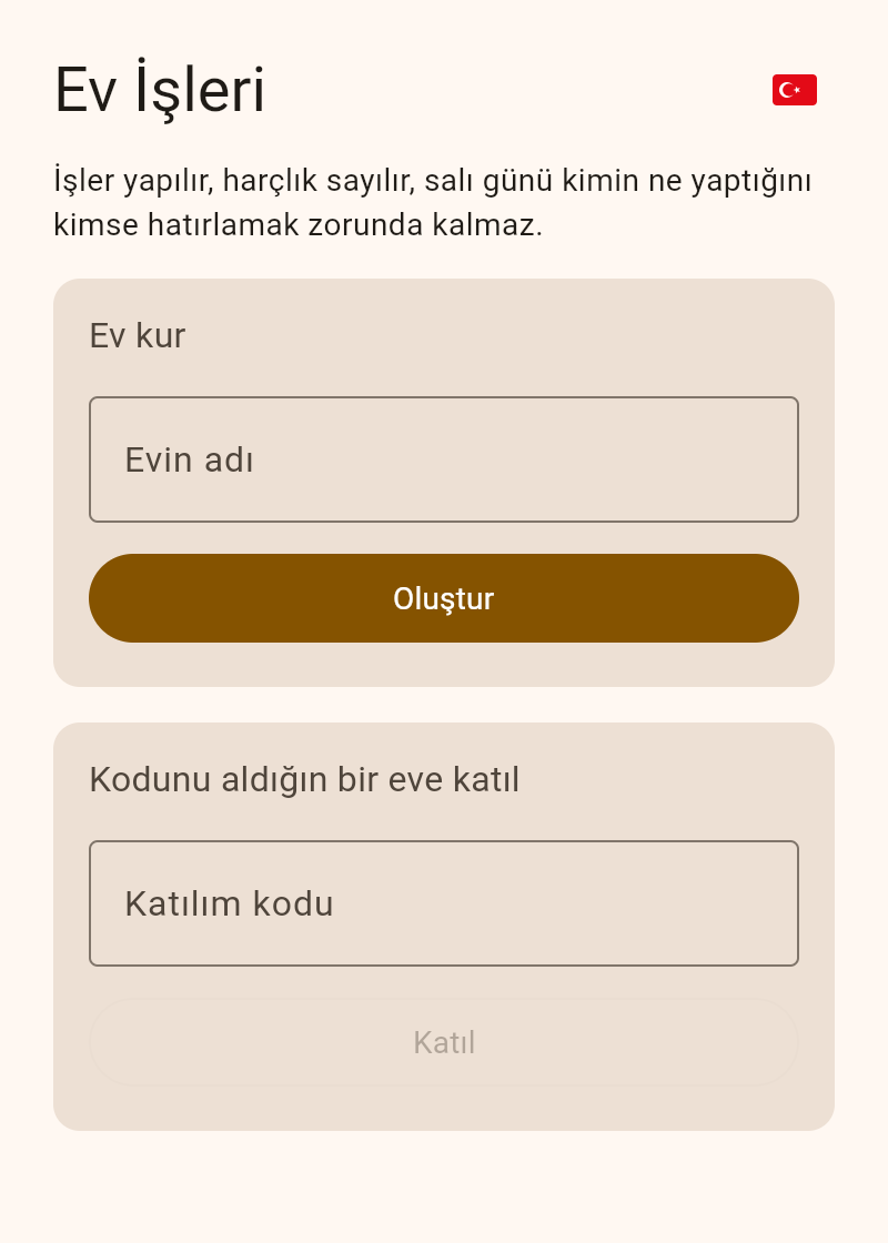 Family Chores ekranı