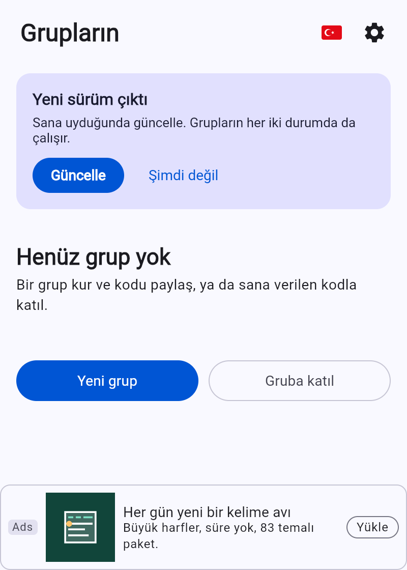 Group Decision ekranı