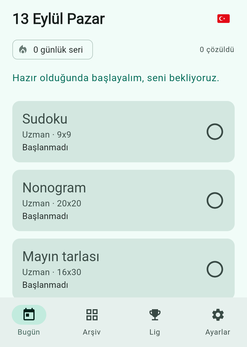 Zaparo Puzzle Club ekranı