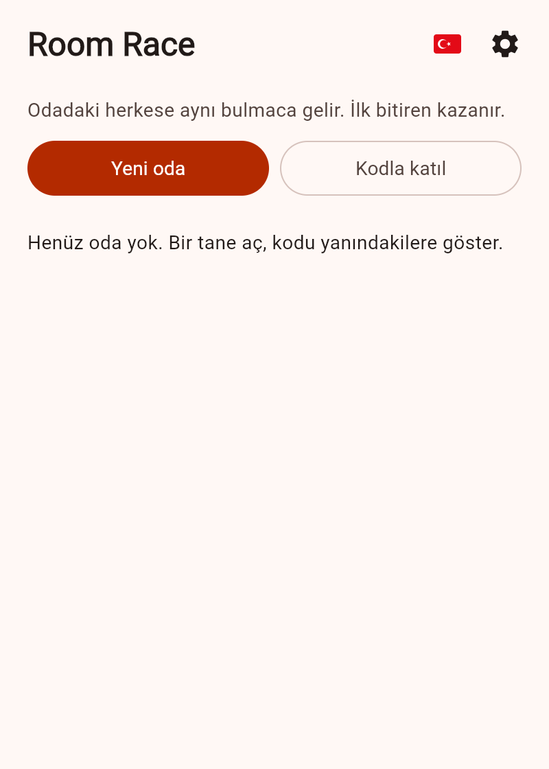 Room Race ekranı