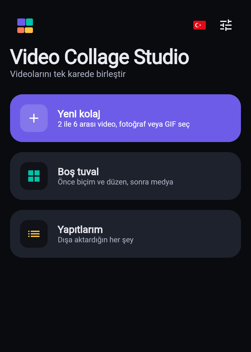 Video Collage Studio ekranı