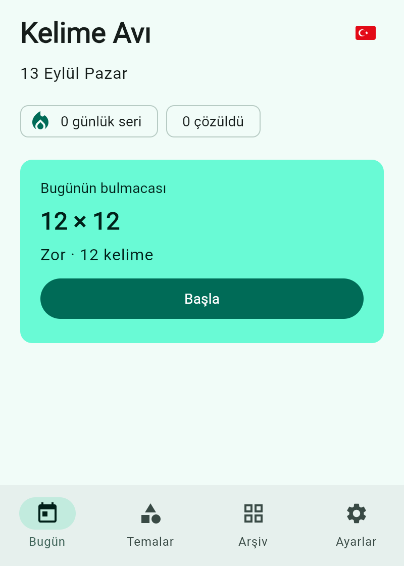 Word Search ekranı